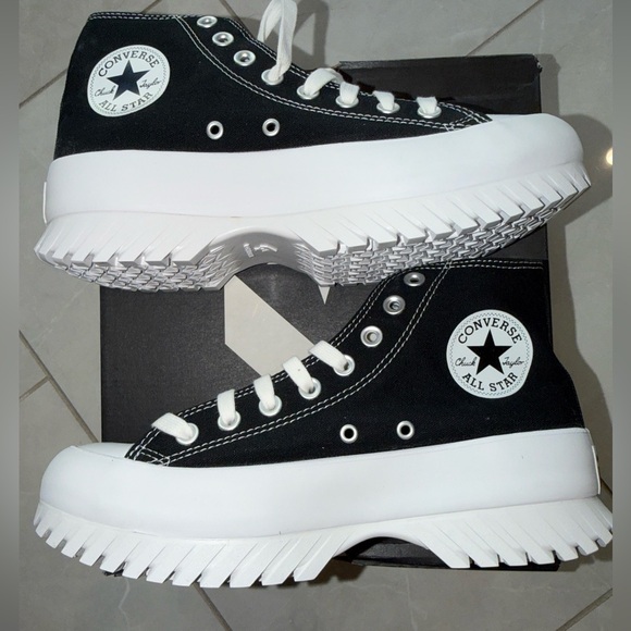 Converse Shoes - NIB Converse Black & White Lug-Sole High Top Sneakers